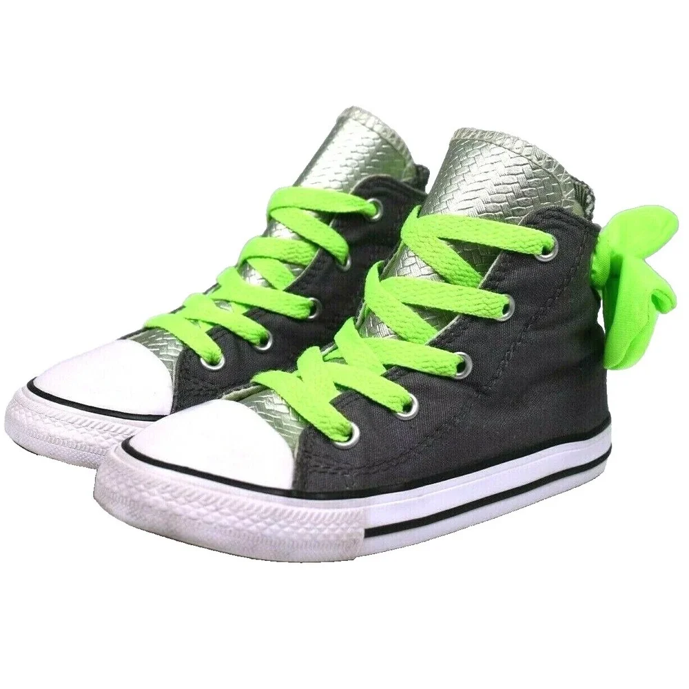 Converse Chuck Taylor All Star Youth Kids Black Mid Top Canvas Sneaker Shoes  10